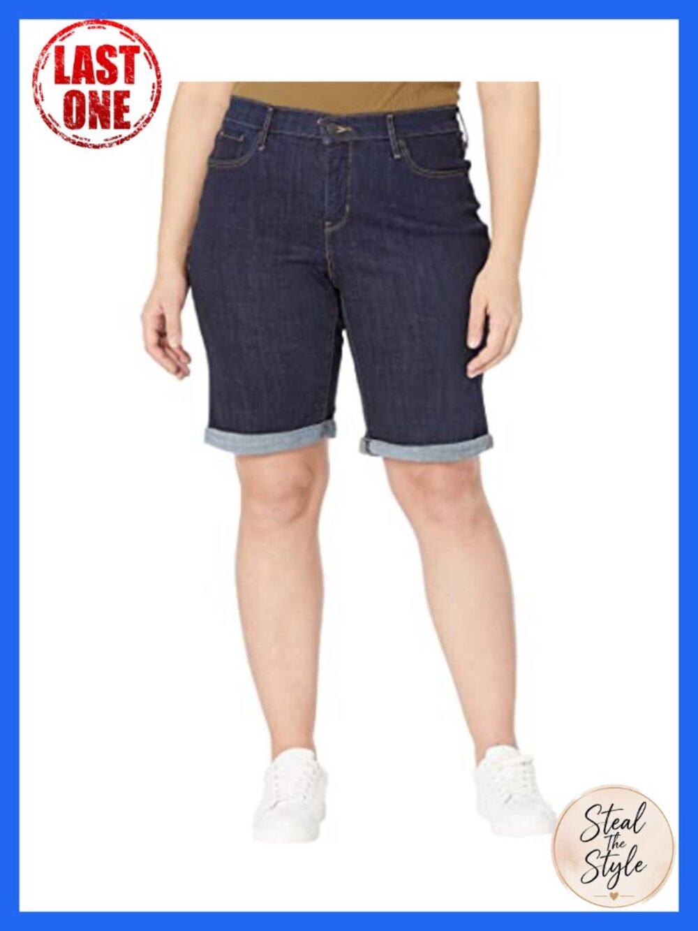Levi's Mid Rise Bermuda Denim Shorts Plus Size 15